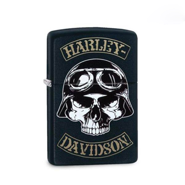 Bật Lửa Zippo 29738 – Zippo Harley-Davidson Skull Motorbike Rider Black Matte
