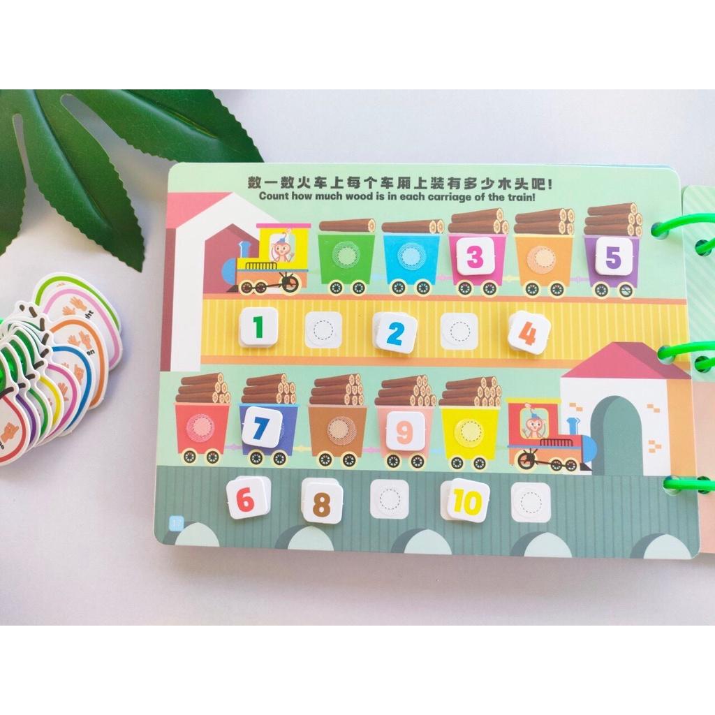 Đồ Chơi Học Liệu Bóc Dán Toán Học Montessory Cho Bé, Học Liệu Busy Book Giáo Dục Sớm Cho Bé Từ 3 Tuổi