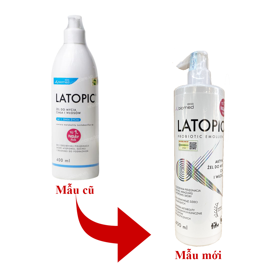 Gel tắm gội dành cho da dị ứng, kích ứng Latopic Body and Hair Wash Gel 400ml