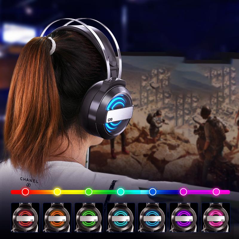 3.5Mm + USB Có Dây RGB Tai Nghe Đen Tai Nghe Chơi Game Có Mic Giảm Ồn Cho Điện Thoại Di Động Máy Tính PS4 XBOX