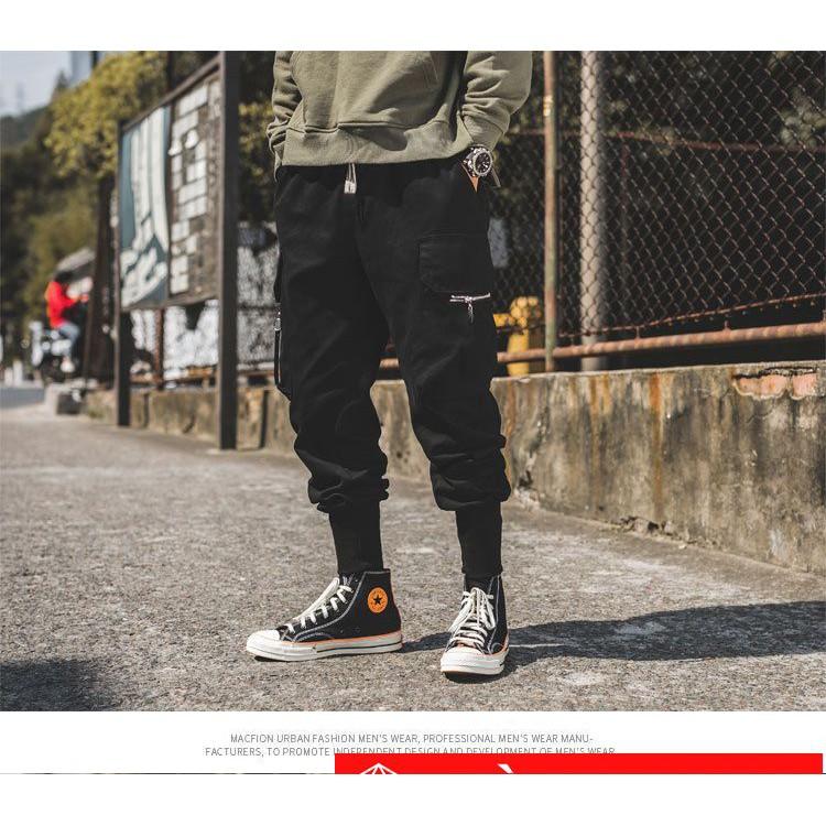 Quần Jogger Kaki Nam Dáng Thể Thao Túi Hộp Zip 2019