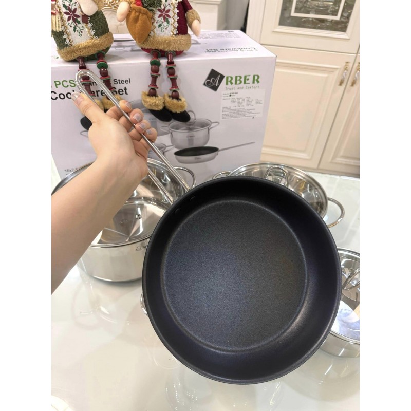 Bộ nồi inox 5 món Arber SALMON Hàng chính hãng