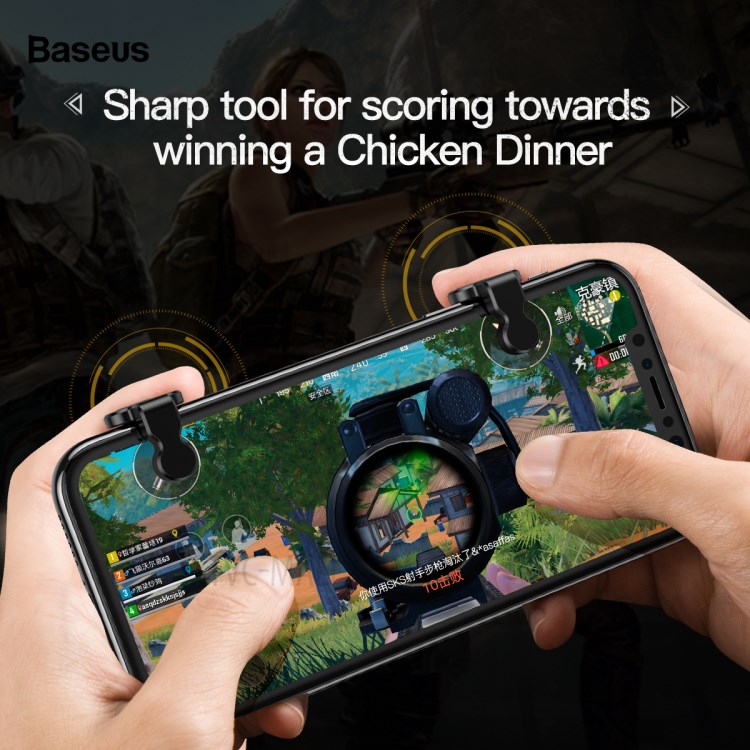 Bộ gamepad nút hỗ trợ chơi game PUBG Baseus Red-Hot cho điện thoại máy tính bảng (Màu ngẫu nhiên) - Hàng chính hãng