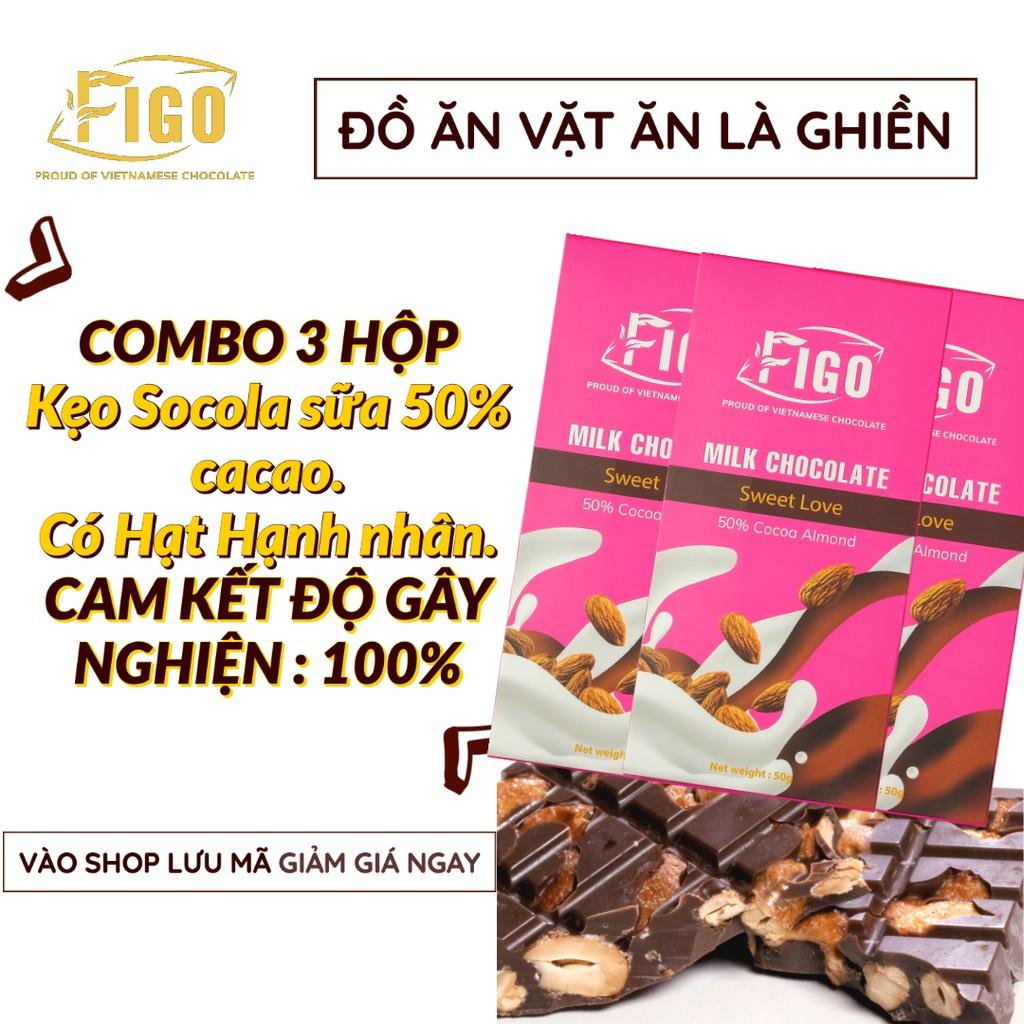 Kẹo Socola sữa hạt hạnh nhân 50g FIGO ( đồ ăn vặt ngon )