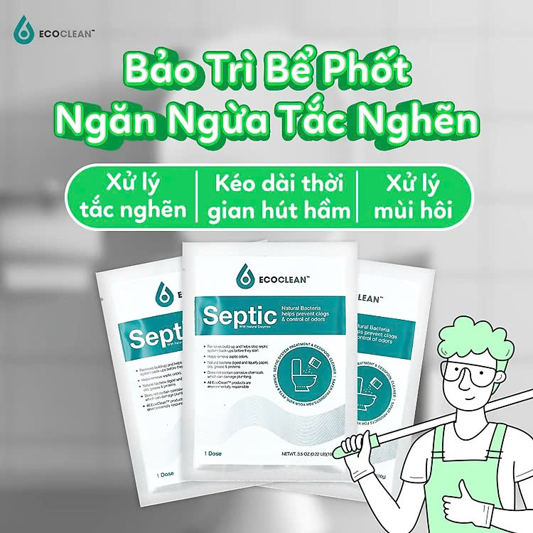 Ecoclean Septic - Men Vi Sinh Xử Lý Hầm Cầu Bể Phốt