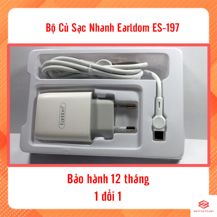 Bộ sạc nhanh type c 2.1A Earldom ES-197 kèm dây - Hàng chính hãng