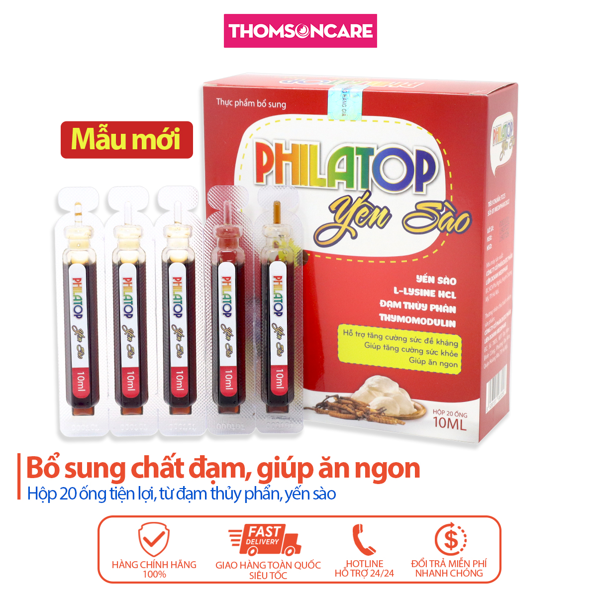 Philatop yến sào con hươu hộp 20 ống- Giúp bổ sung L-Lcystine , vitamin B1 hỗ trợ tăng sức đề kháng, giúp ăn ngon và tăng cường sức khỏe cho cơ thể