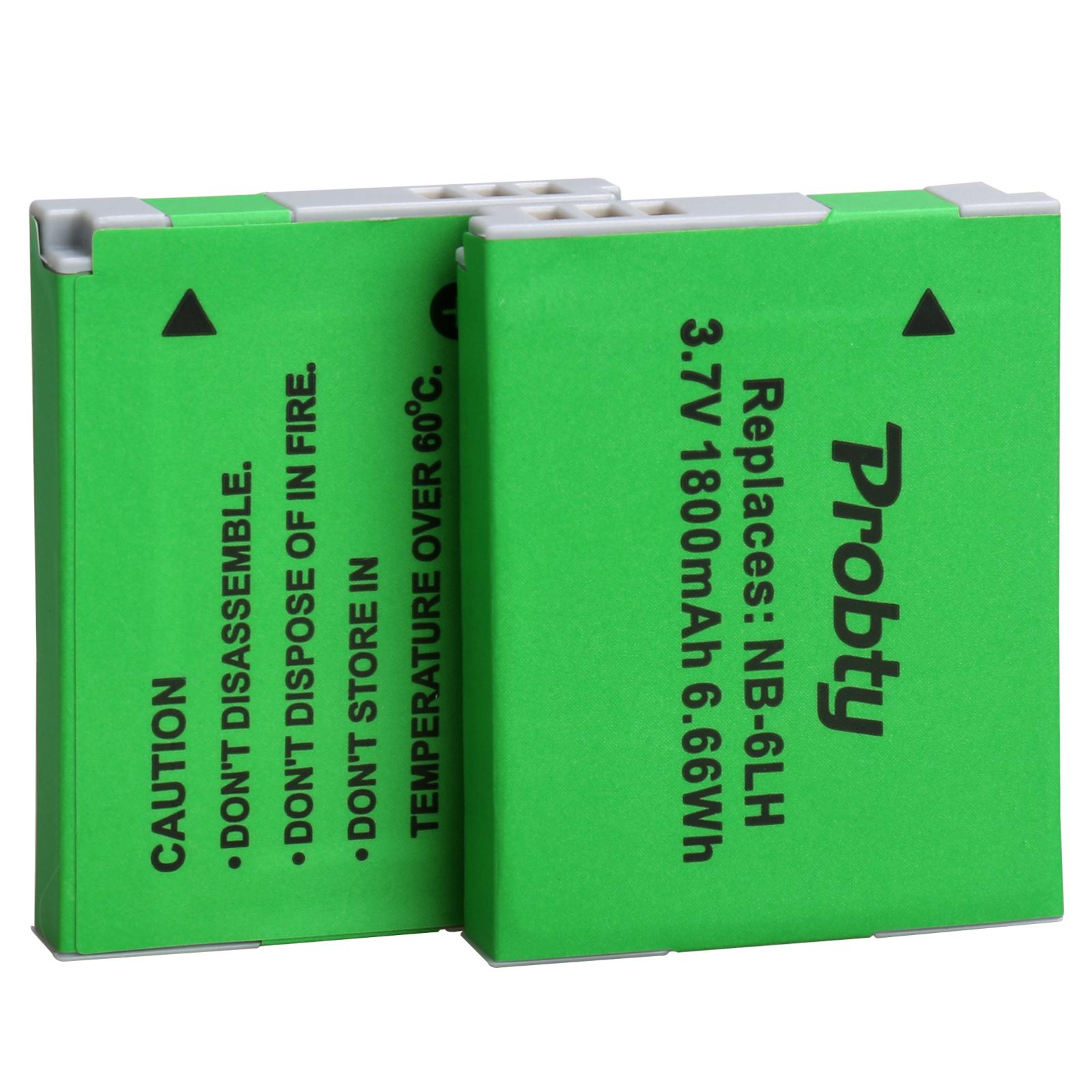 2x pin NB-6LH NB-6L + Bộ sạc máy ảnh Canon PowerShot D10 D20 D30 S95 SX260 SX280 SX540 SX700 SX710 HS Màu sắc: 4BatteryWithCharger