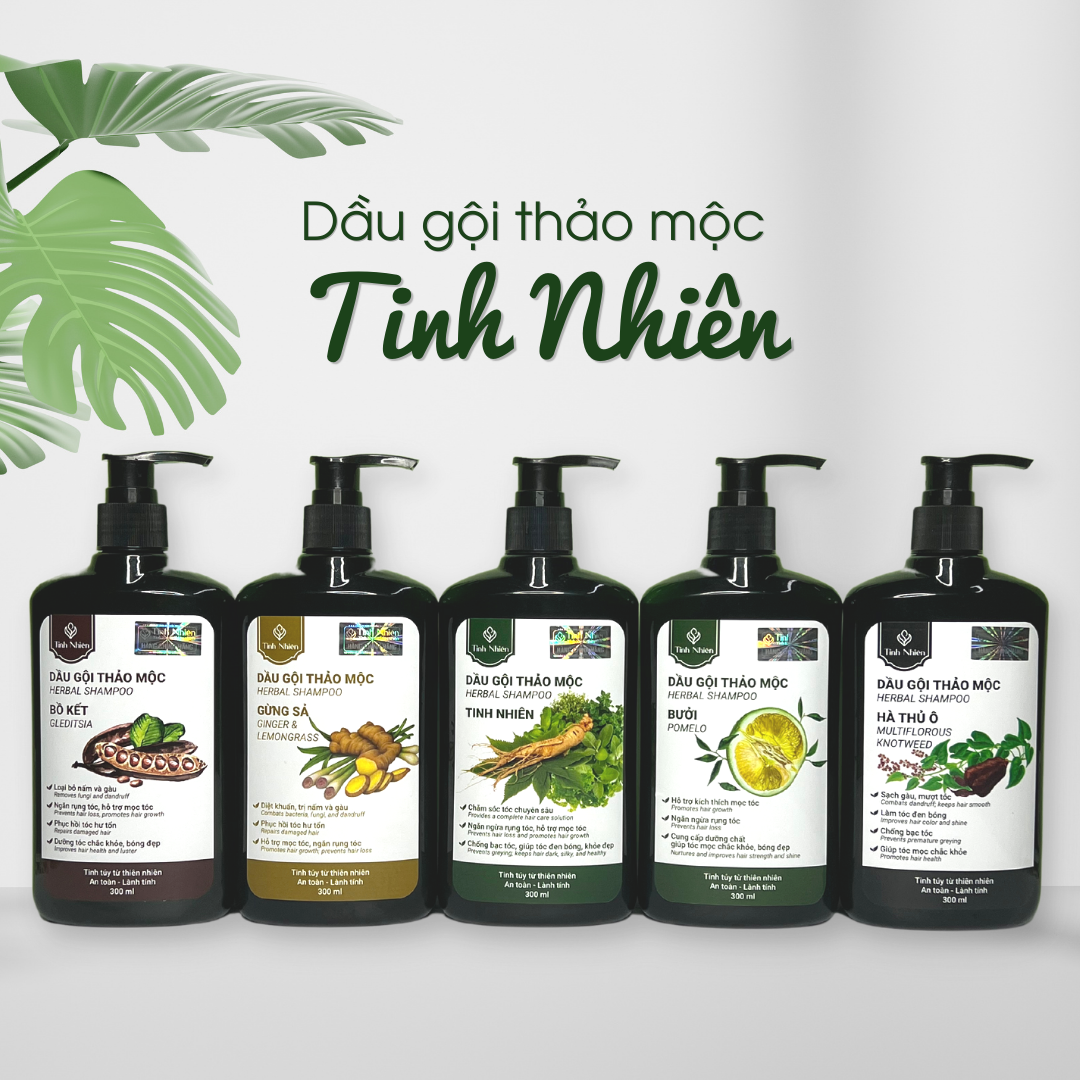 Dầu Gội Thảo Mộc Bồ Kết Tinh Nhiên 300 ml khắc phục nấm và gàu, dưỡng tóc khỏe mạnh