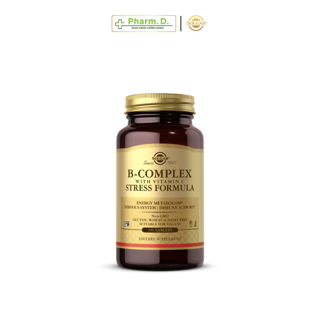Viên Uống Hỗ Trợ Giảm Căng Thẳng, Tăng Cường Sức Khỏe Solgar B-Complex With Vitamin C Stress Formula