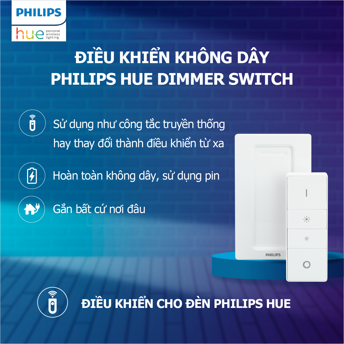 Điều khiển không dây Philips Hue Dimmer Switch