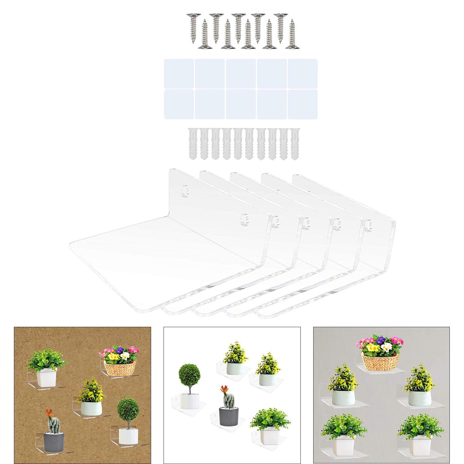 5 Pieces Floating Shelves Wall Mounted Modern for Bedroom Living Room Plants