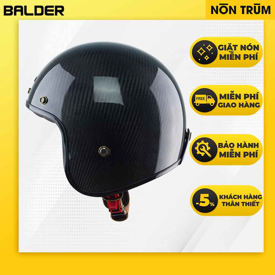 Mũ bảo hiểm 3/4 Balder sợi carbon siêu nhẹ được phân phối tại hệ thống Nón Trùm