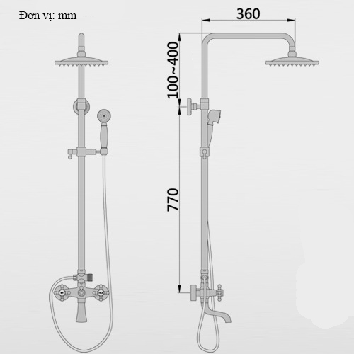 Sen tắm bằng đồng cổ điển KANLY GCS13