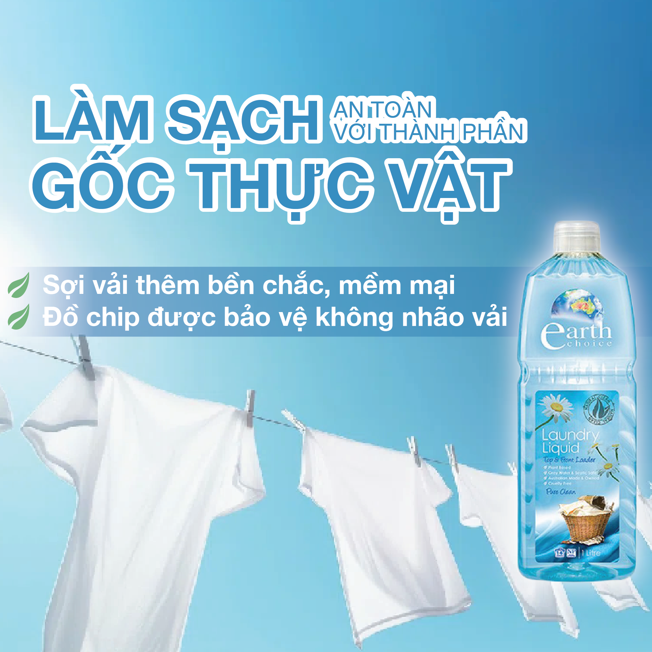Nước giặt cao cấp Earth Choice 1L