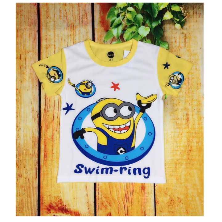 Đồ bộ bé trai hình minion từ 10-39kg. Chất thun cotton 4 chiều - Kiến Lửa