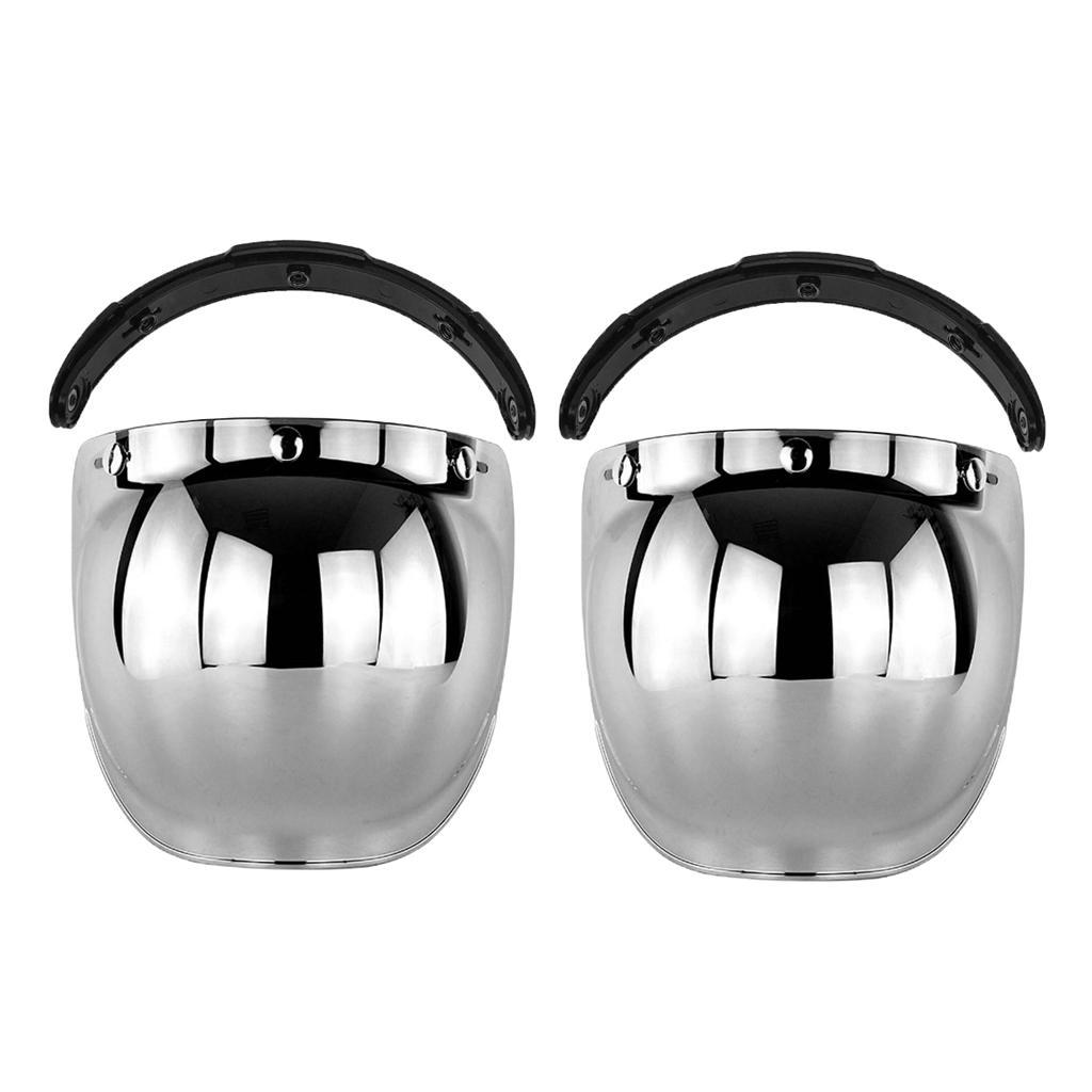 2x  Open Face  Visor Motorcycle  Bubble Visor High Stength PC Lens