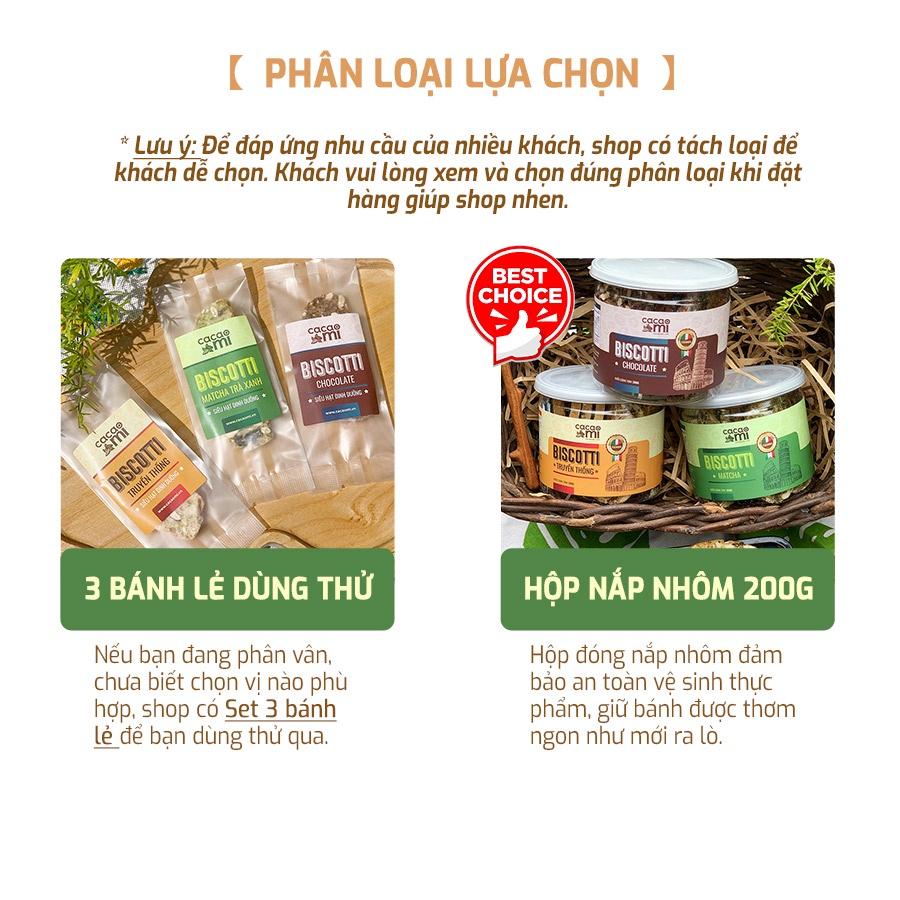 Bánh biscotti nguyên cám CACAOMI siêu hạt dinh dưỡng, ăn vặt healthy, chuẩn ăn kiêng giảm cân Keto, Eat Clean (25g-200g)