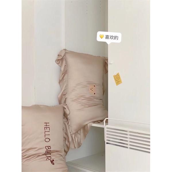 Bộ chăn ga gối tencel 100s thêu hình gấu cao cấp 5 món