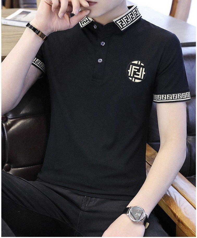 Áo thun nam cotton co giãn có cổ