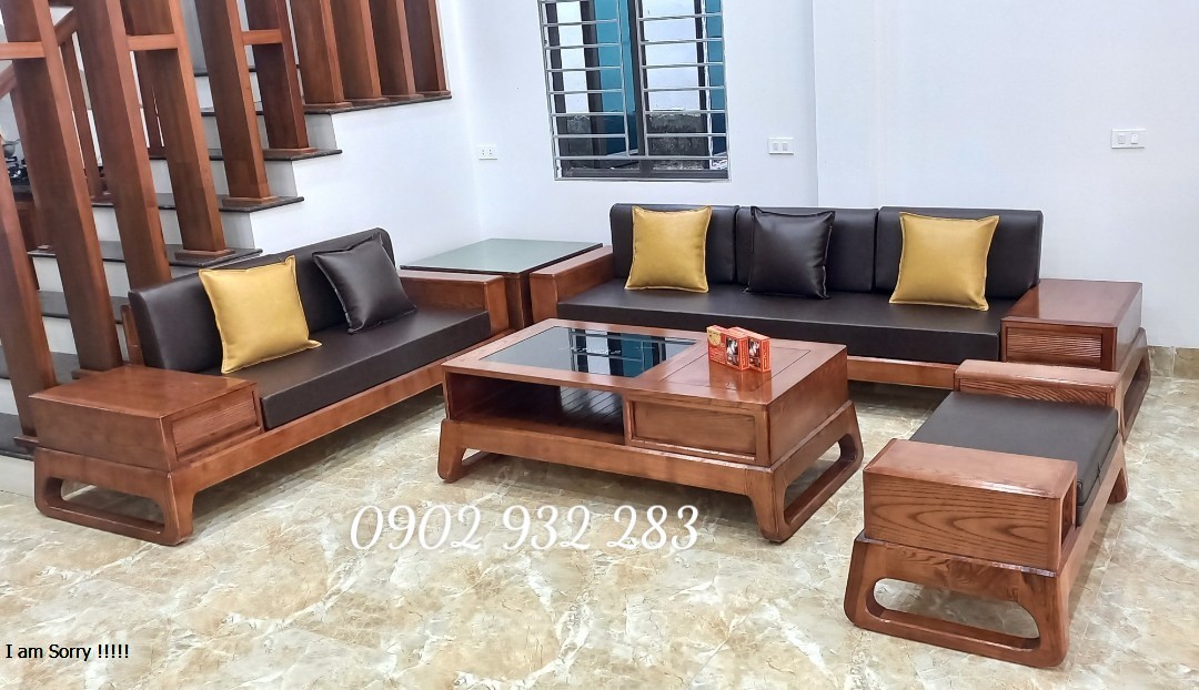 Bộ sofa 2 văng gỗ sồi sai lớn - Đồ Gỗ Mạnh Hùng