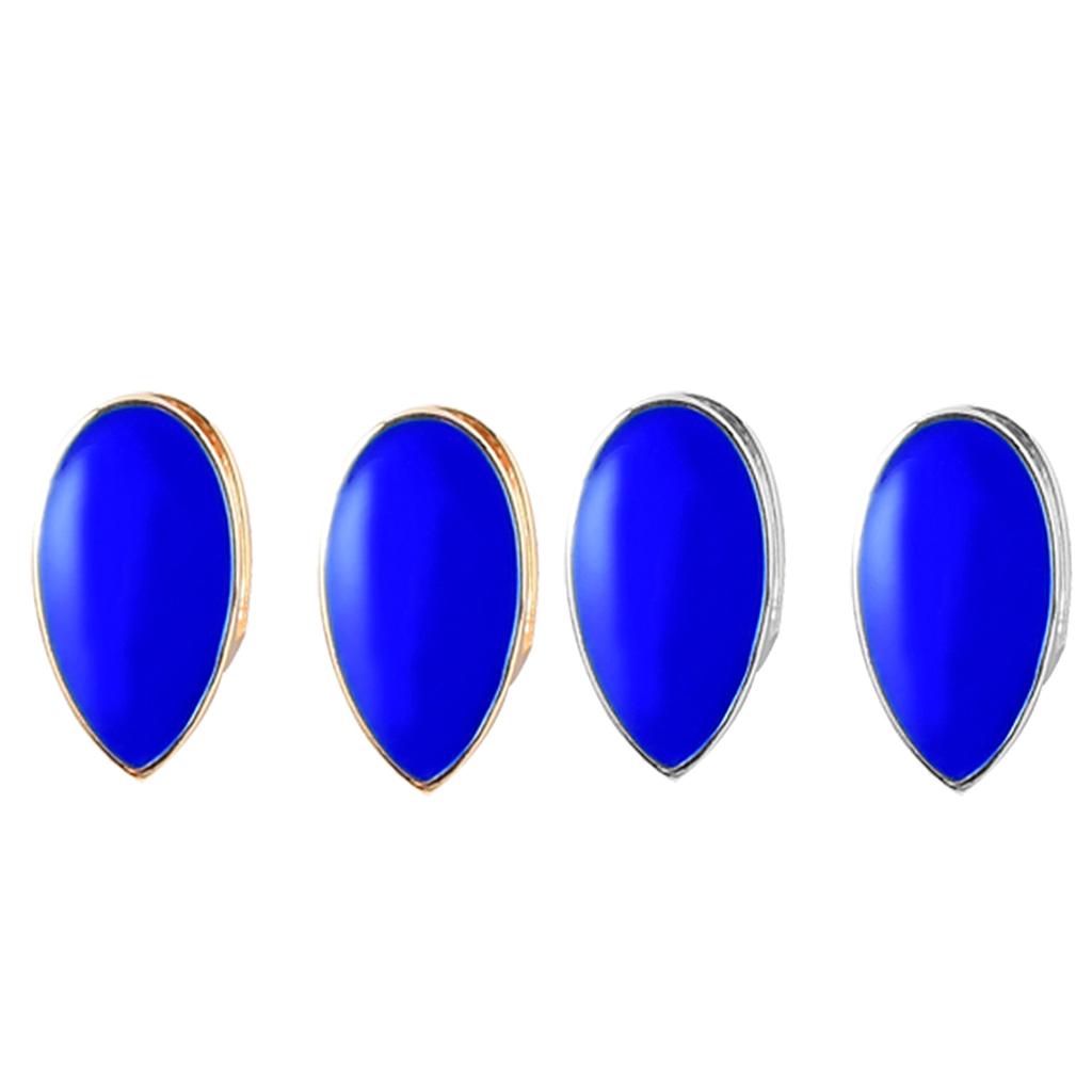 2 Pieces Blue Sharp Fang Teeth Halloween Cosplay Grills Gold Plated