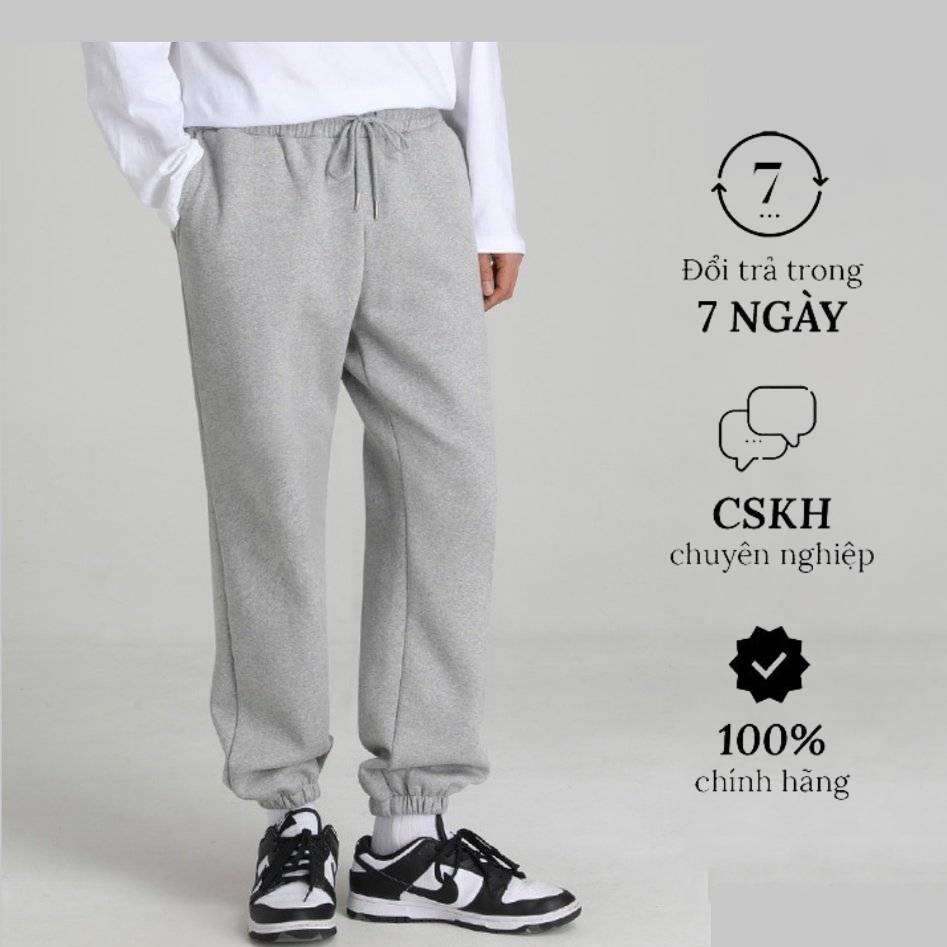 Quần Jogger Nam/nữ thể thao ống rộng unisex, quần Jogger Nam/Nữ chất nỉ da cá cao cấp trơn, dày dặn, bo gấu chun - trơ