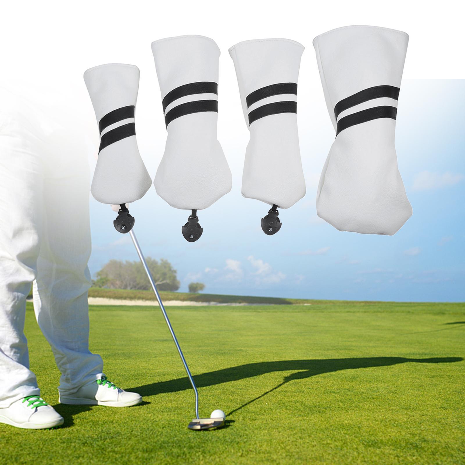 Golf Club Head Cover Protective Covers with Tags Long Neck Water Resistant