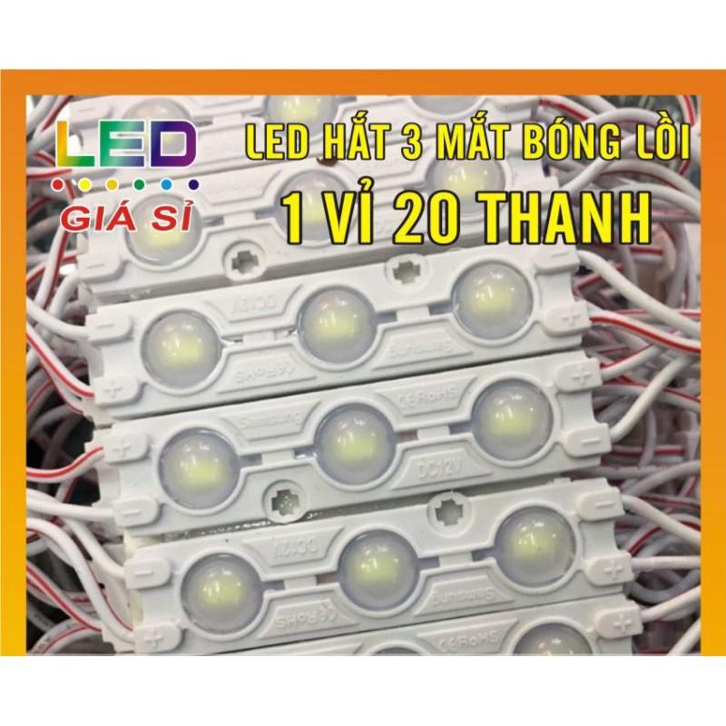 Led hắt 3 bóng mắt lồi điện 12V ( vỉ 20 bóng) loại siêu sáng