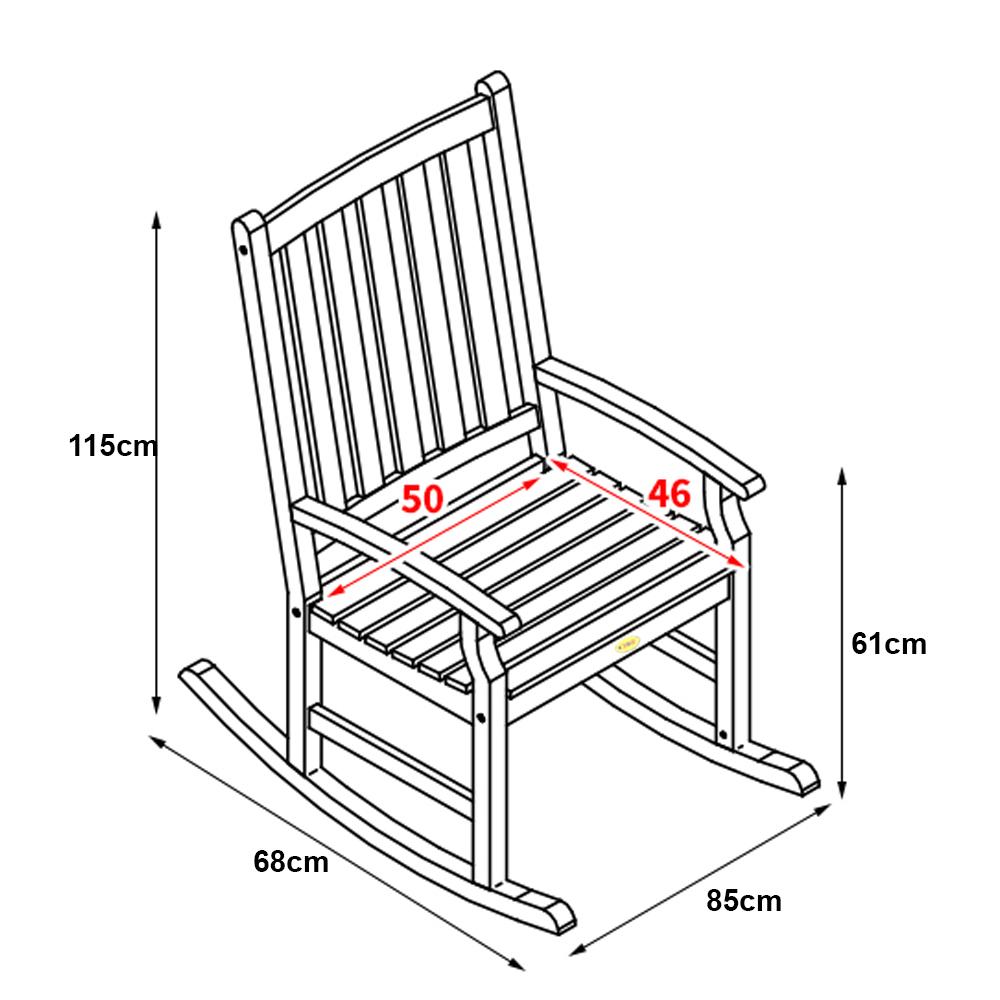 Ghế Bập Bênh Wowoni Có Tay IBIE NC1035 (68 x 85 x 115 cm) - Nâu