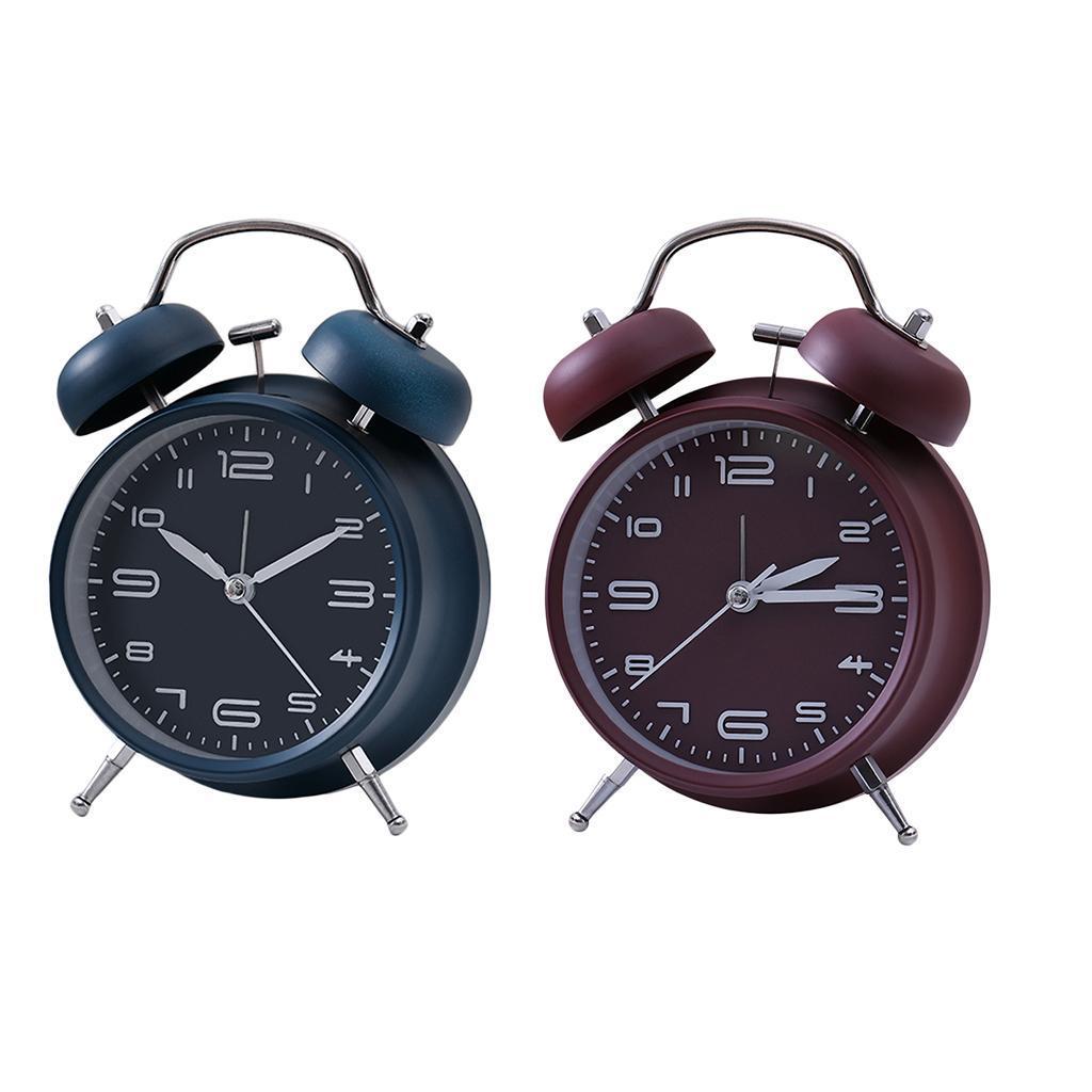 2 Pieces Mechanical Alarm Clock, Retro Style Wind Up Mechnical Alarm Clock,