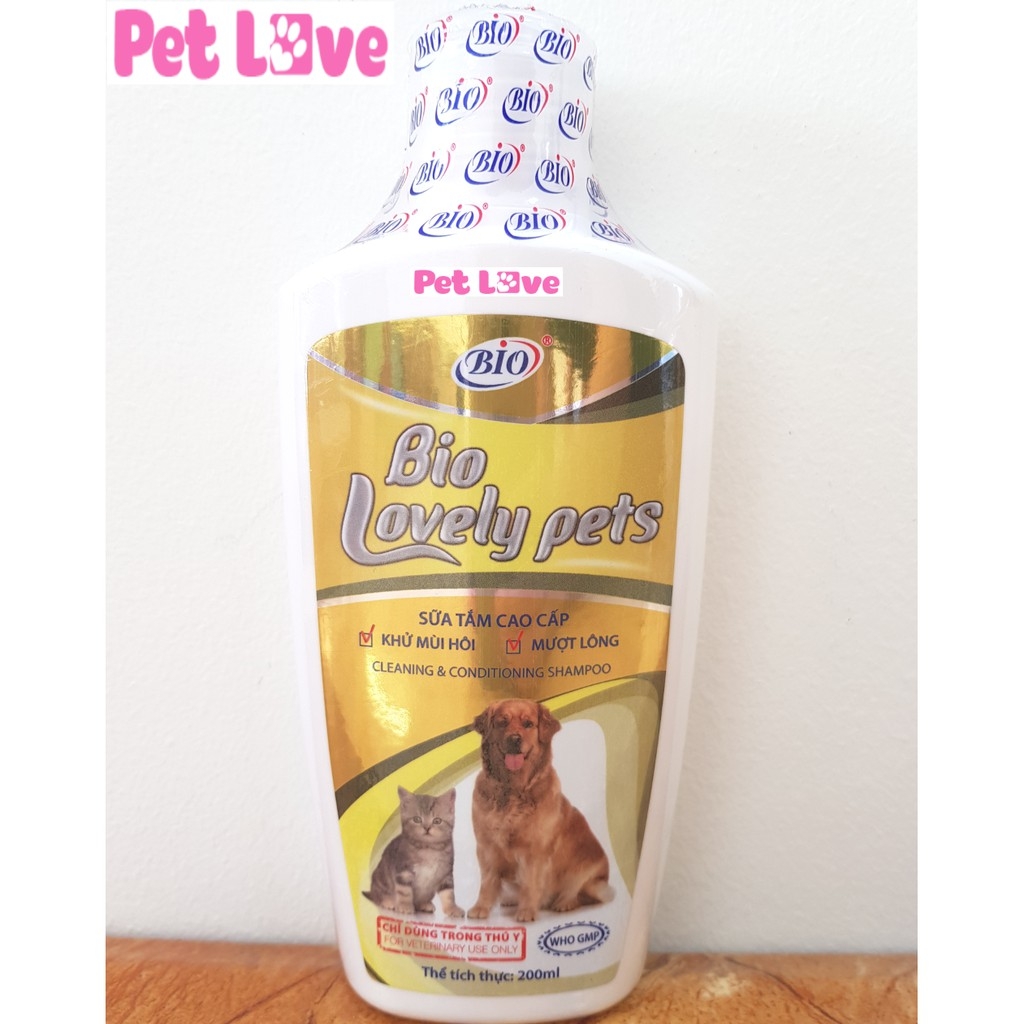 Sữa tắm Bio Lovely Pet (200ml) dưỡng lông chó mèo siêu mượt, khử mùi hôi