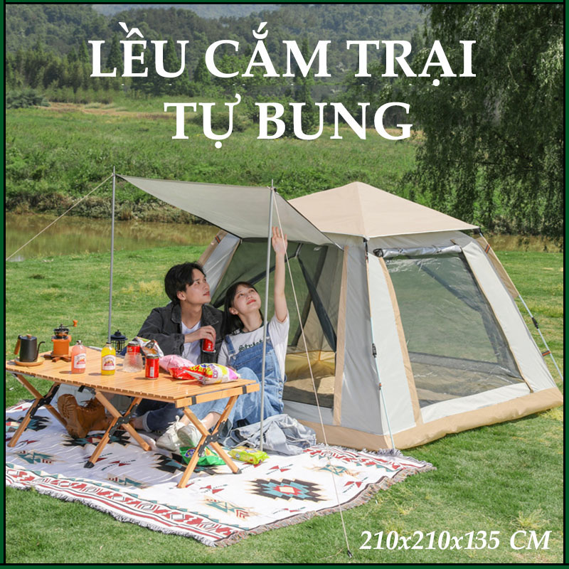Lều liều picnic cắm trại dã ngoại du lịch đi phượt tự bung cỡ lớn size đủ cho 3-6 người
