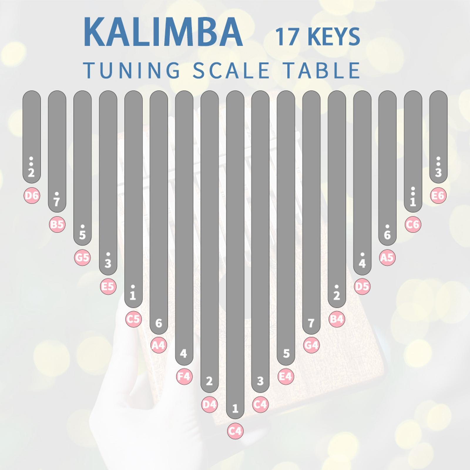 17 Key Thumb Piano Finger Mbira Solid Wood Keyboard Musical Instrument
