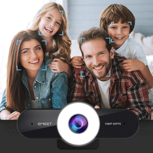 Webcam eMeet C970L Full HD 1080P kèm micro, tùy chỉnh độ sáng, chỉnh màu - Hàng chính hãng