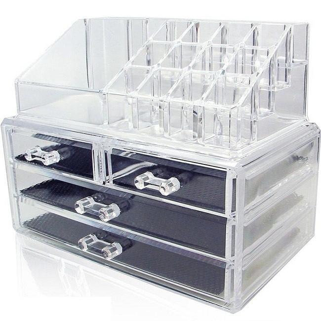Kệ Mica Đựng Mỹ Phẩm Trang Sức 4 Tầng loai dày