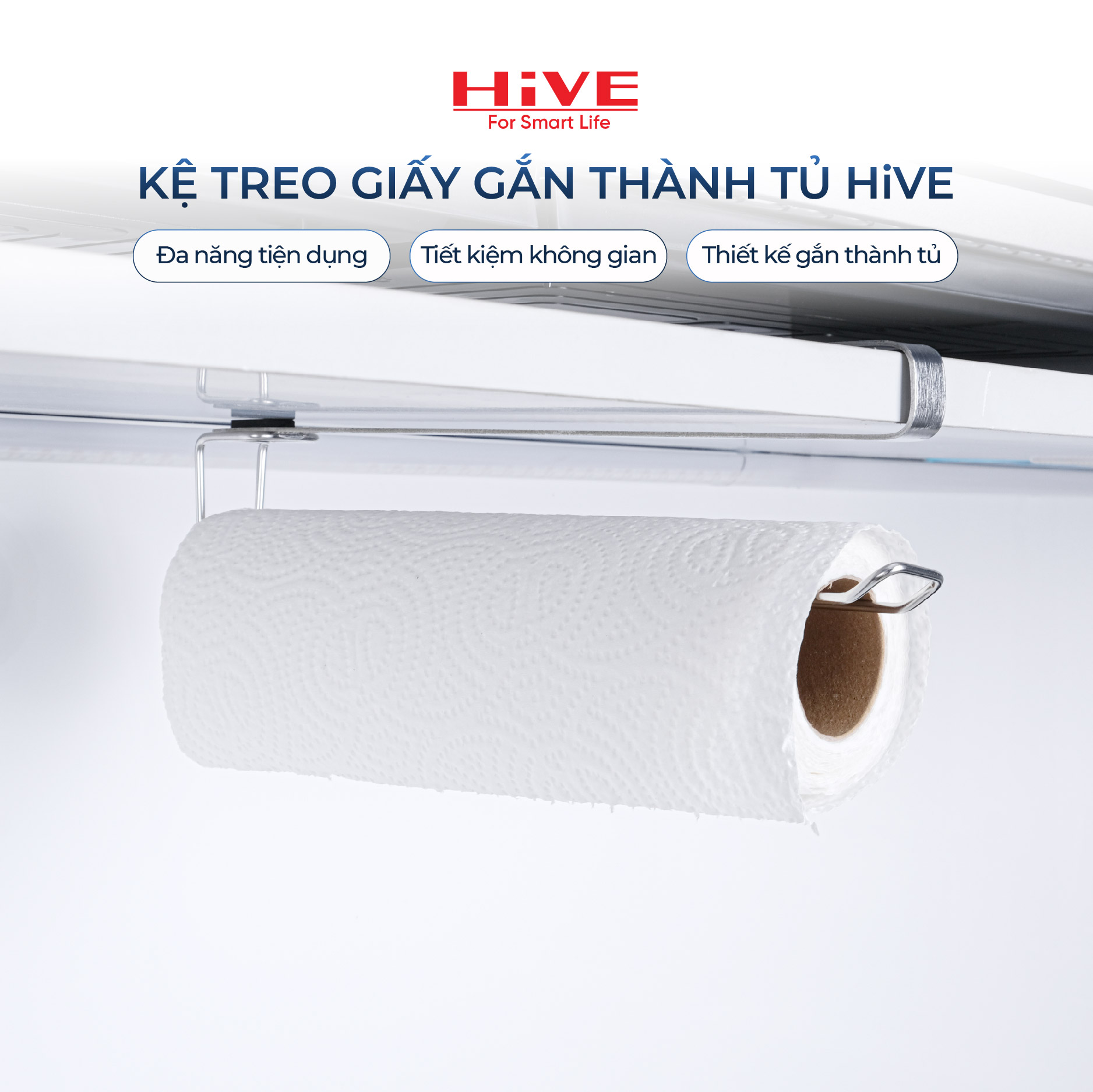 Kệ treo giấy gắn thành tủ bếp HiVE