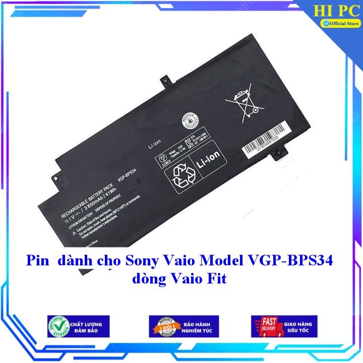 Pin dành cho Sony Vaio Model VGP BPS34  BPL34 dòng Vaio Fit Model: SVF15AA1QL Product name: SVF1516CXB - Hàng Nhập Khẩu