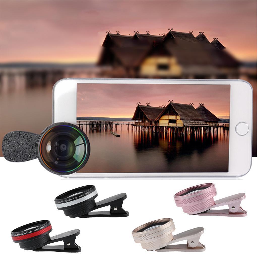 Optical Glass No Distortion 0.6X Wide-angle Lens Clip-on Phone