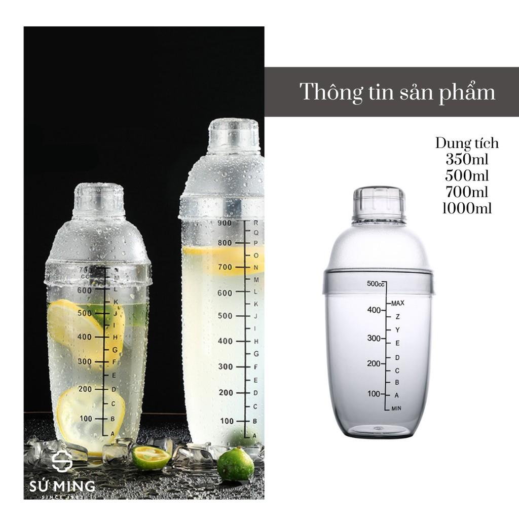 Bình Lắc Shaker Nhựa dụng cụ pha chế chuyên nghiệp, 350ml, 500ml, 700ml, 1000ml, giao hàng nhanh