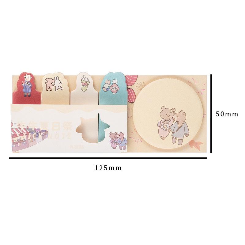 PK958 Bộ 100 tờ Giấy ghi chú màu pastel nhiều hình hoạt hình đáng yêu giấy note post it sticker