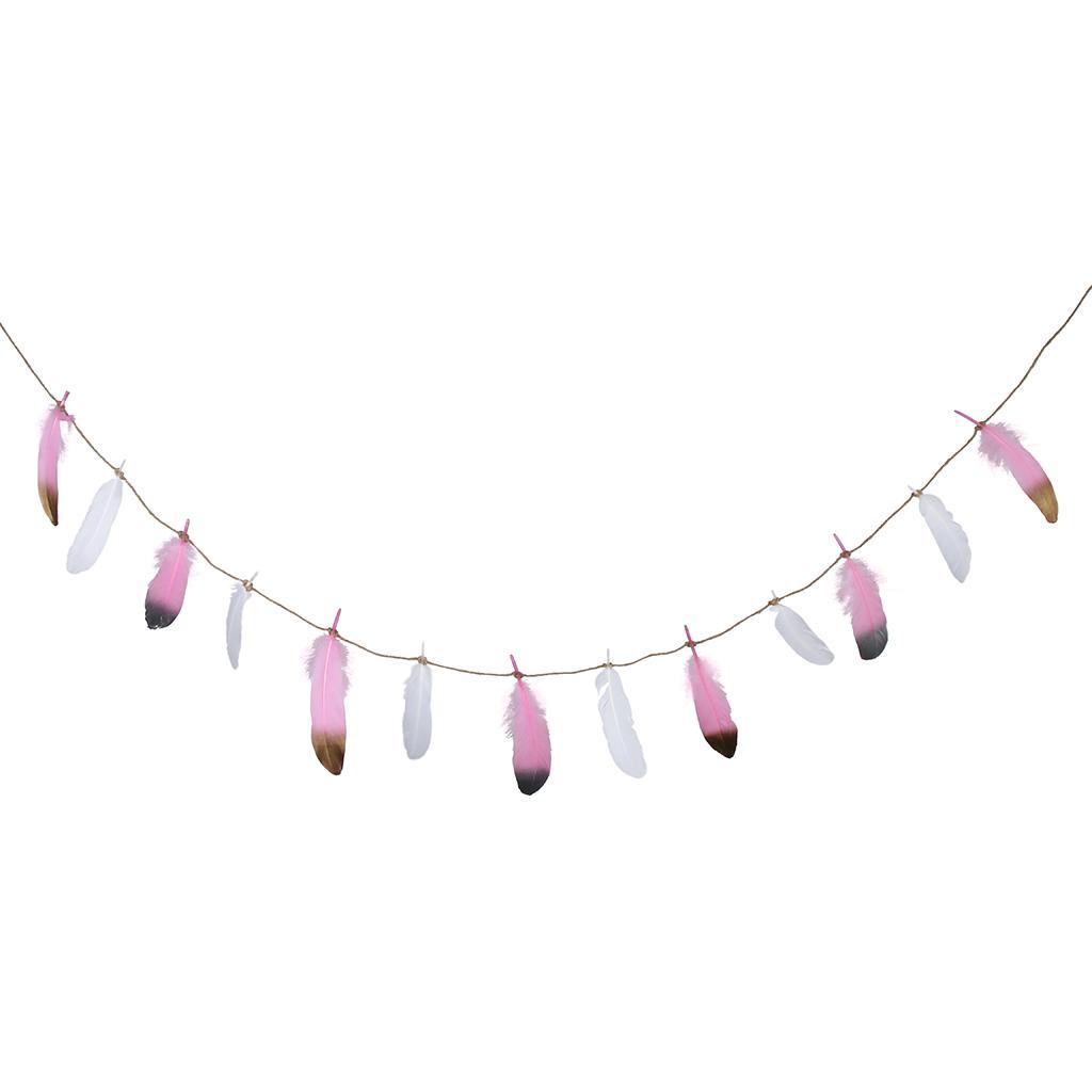 3X Dipped Feather Bunting Banner Hanging Garland Wedding Party Decoration C