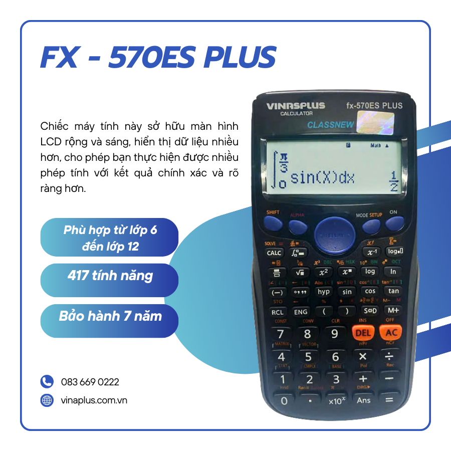 Máy tính học sinh Vinaplus fx-570ES