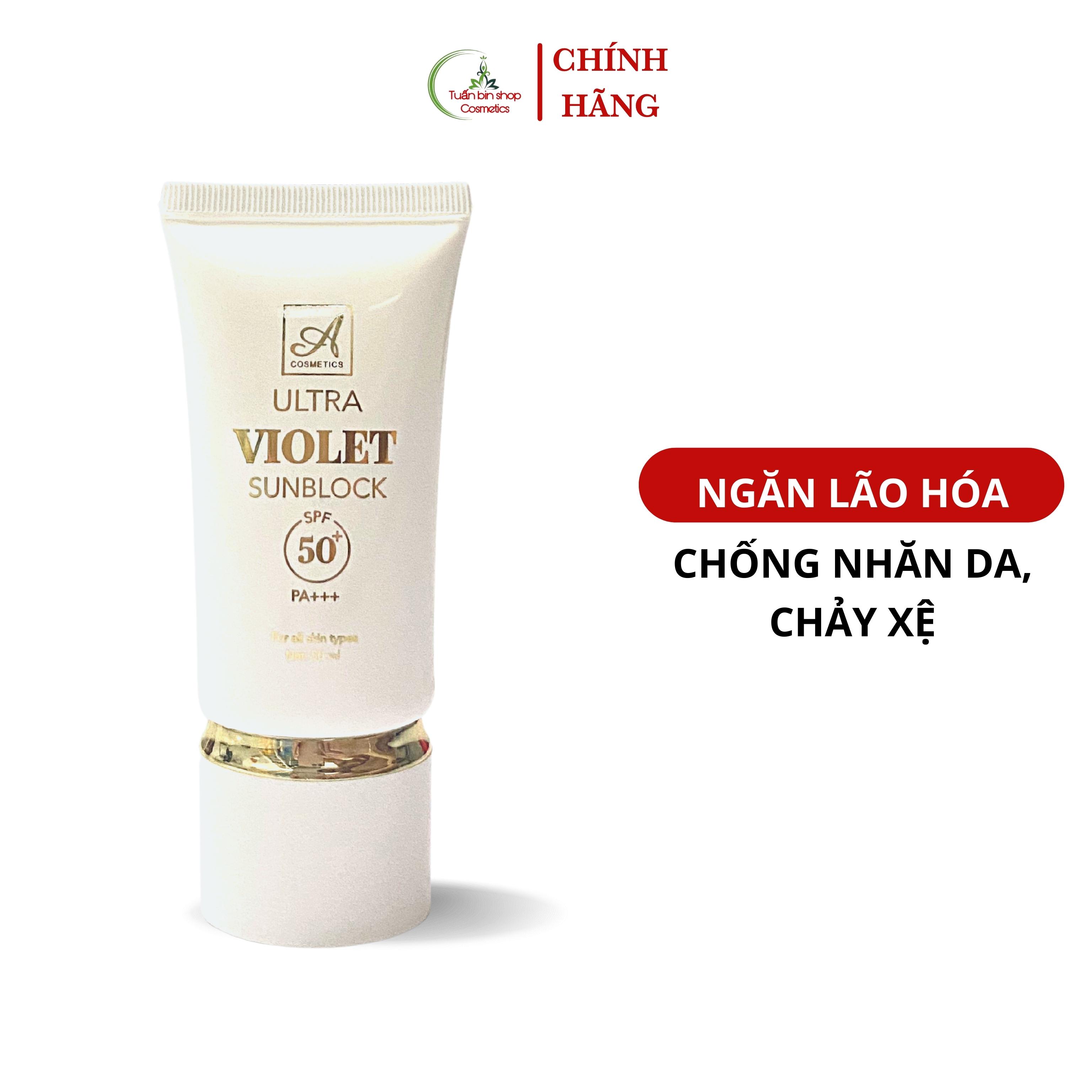 Kem chống nắng nâng tone kiềm dầu Acosmetics, ultra violet sunblock, dưỡng trắng da mặt 50ml