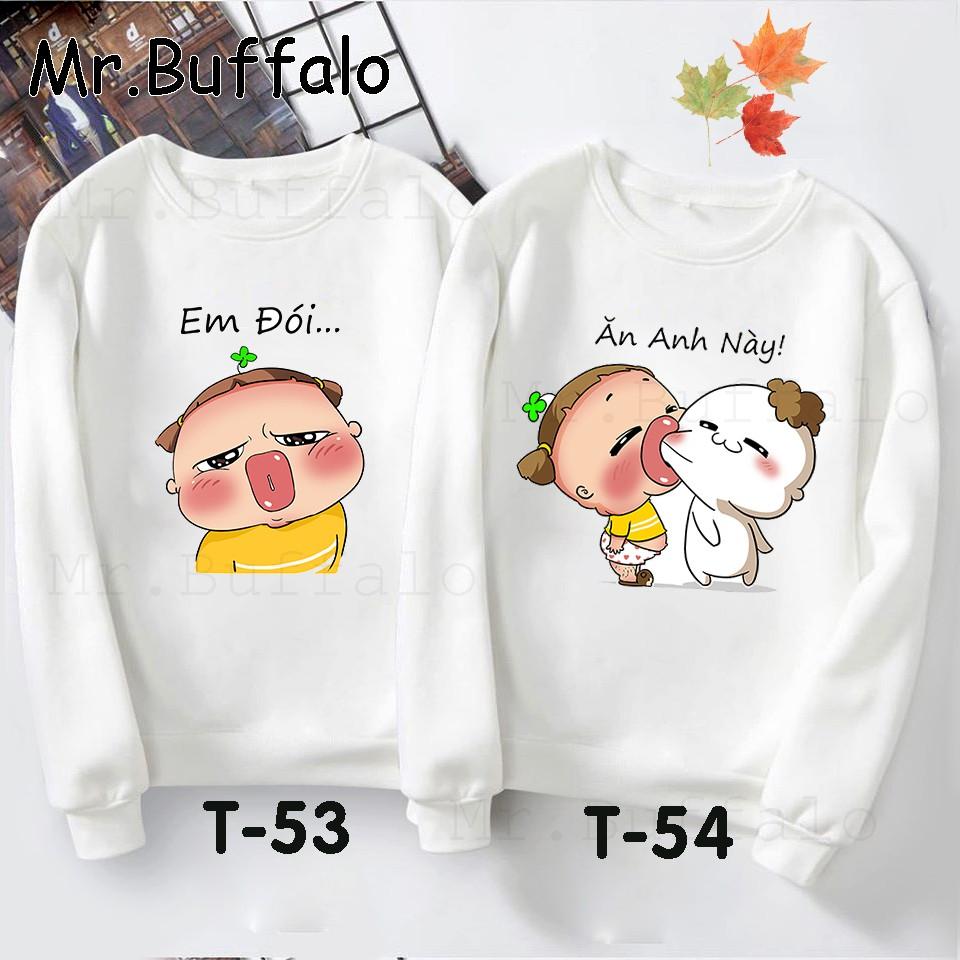 Áo nỉ đôi sweater nam nữ, áo cặp cute - ÁO ĐÔI THU ĐÔNG CỰC NGẦU HÀNG VNXK