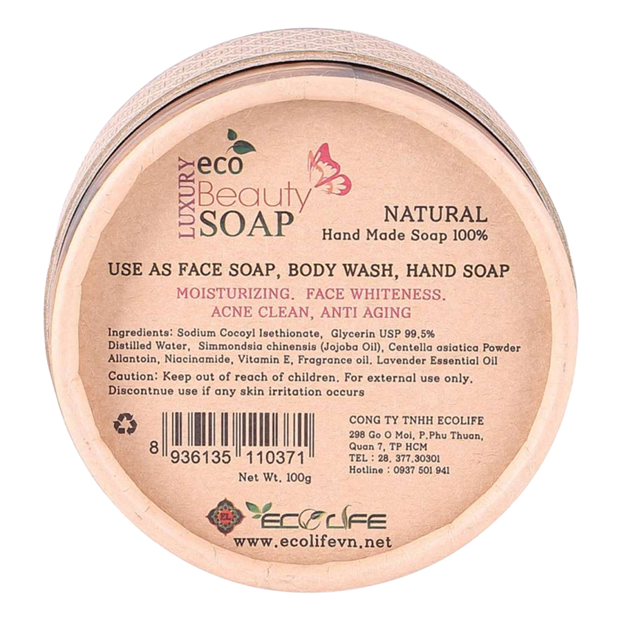 Xà Bông Rửa Mặt Đẹp Da Cho Nữ Ecolife Eco - Beauty - Soap (100g)