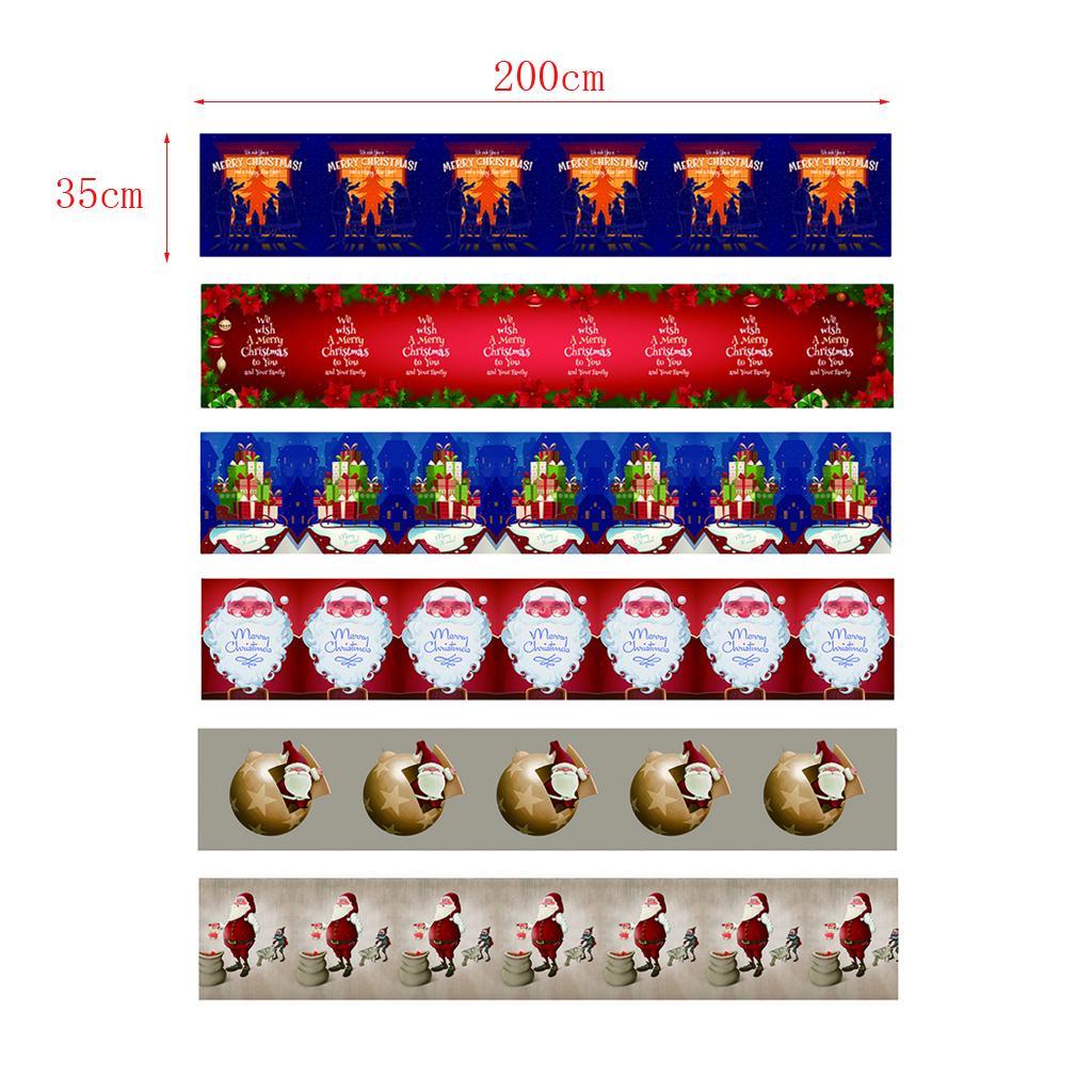 Christmas Pattern Cotton And Linen Table Bed Runner Double Sided Tapestry