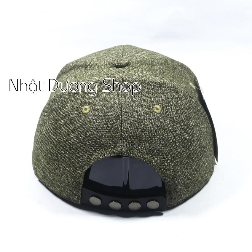 Mũ Nón Snapback thời thượng - Nón hiphop mặt da gắn mặt sắt phong cách phù hợp với mọi lứa tuổi - Xám&amp;đen