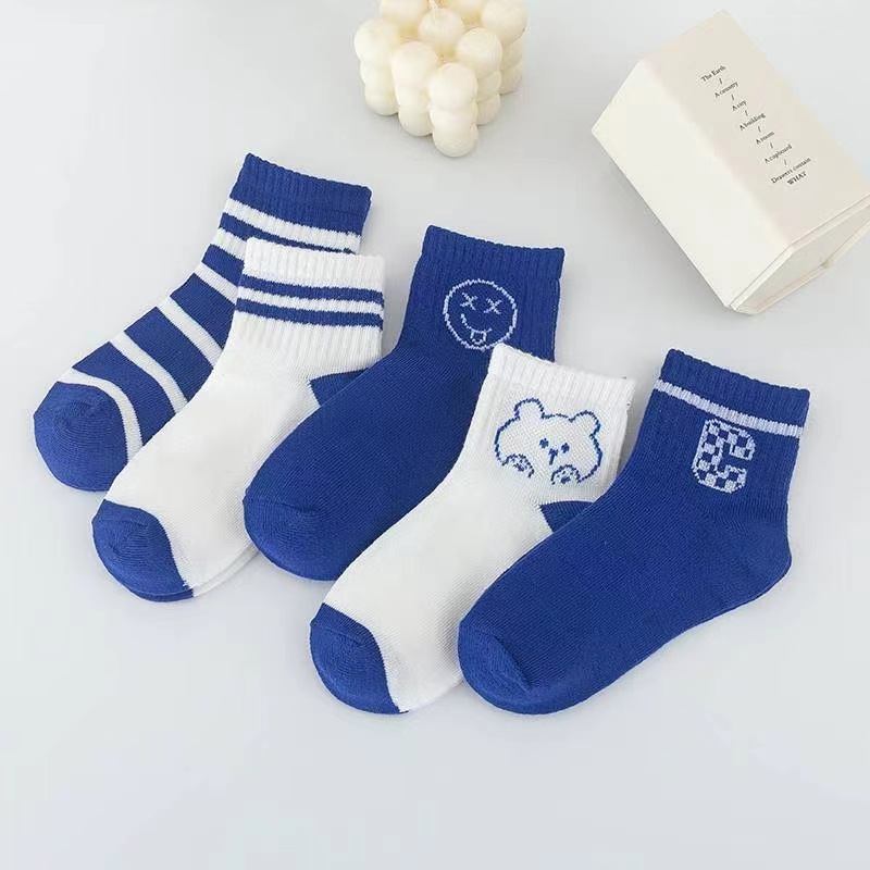 Combo 5 đôi vớ cho bé, tất trẻ em chất liệu Cotton cao cấp mềm mại, co giãn dễ chịu