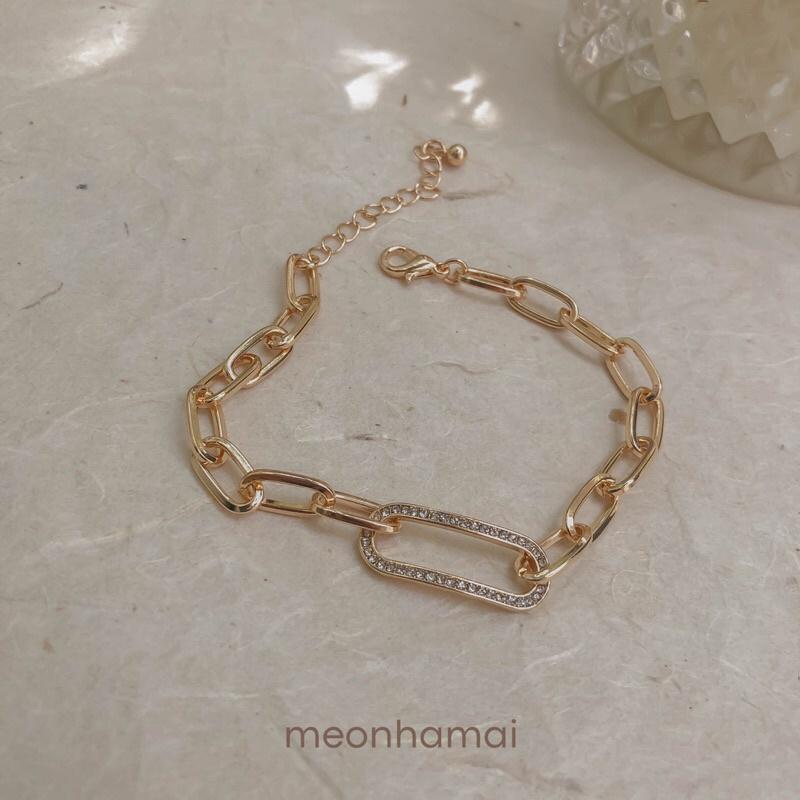 Vòng tay mắc xích đính đá MEONHAMAI